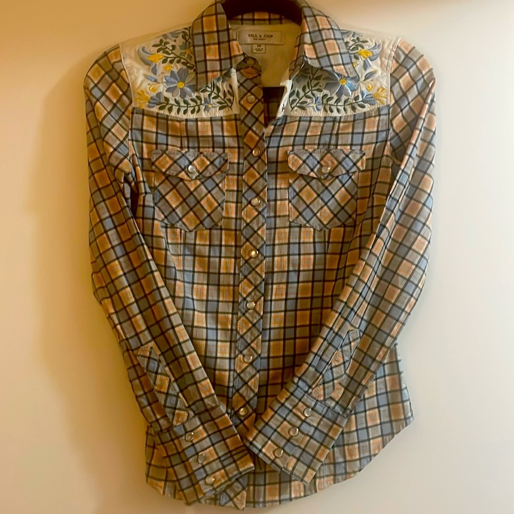 Paul & Joe Blue and Yellow Button Down Shirt